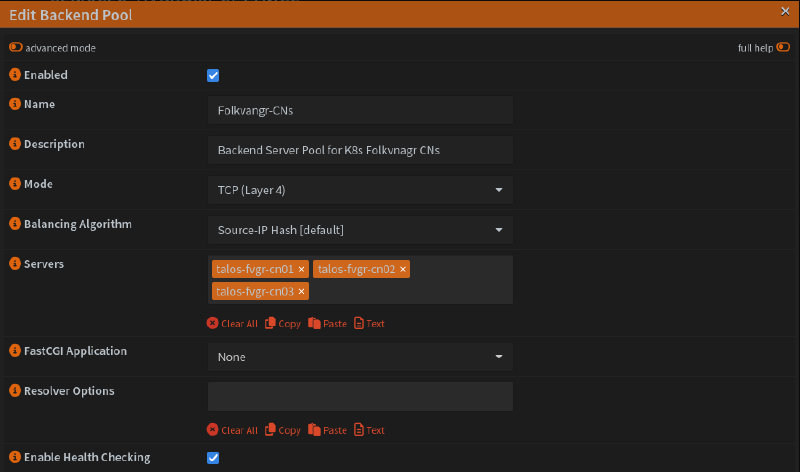 HAproxy Backend Pool